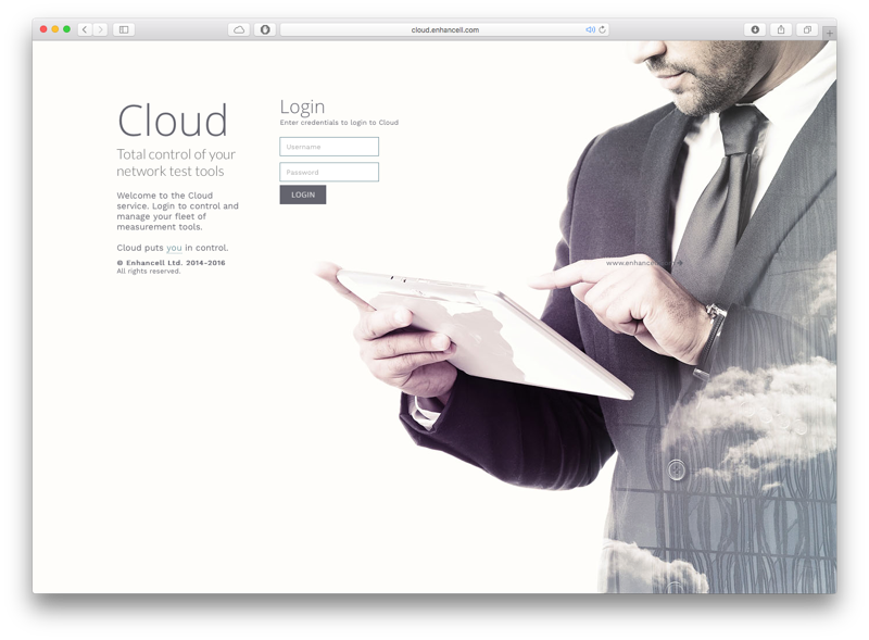 The login page of the Echo Cloud online service