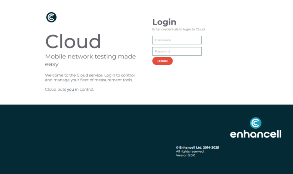 Echo Cloud service login window